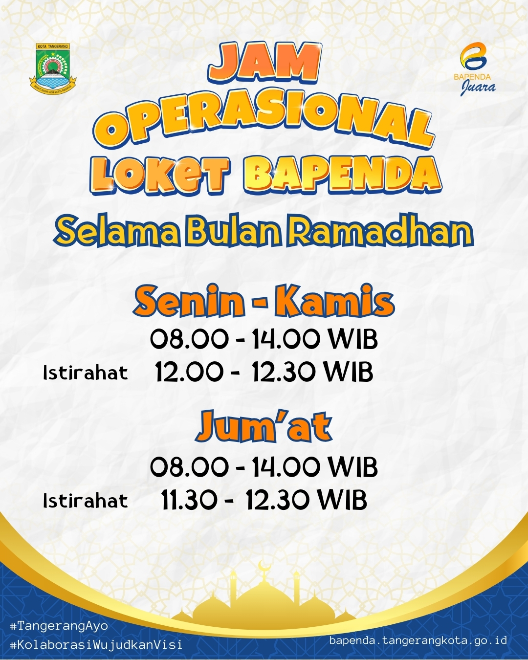 Jadwal Loket Bapenda selama Ramadan